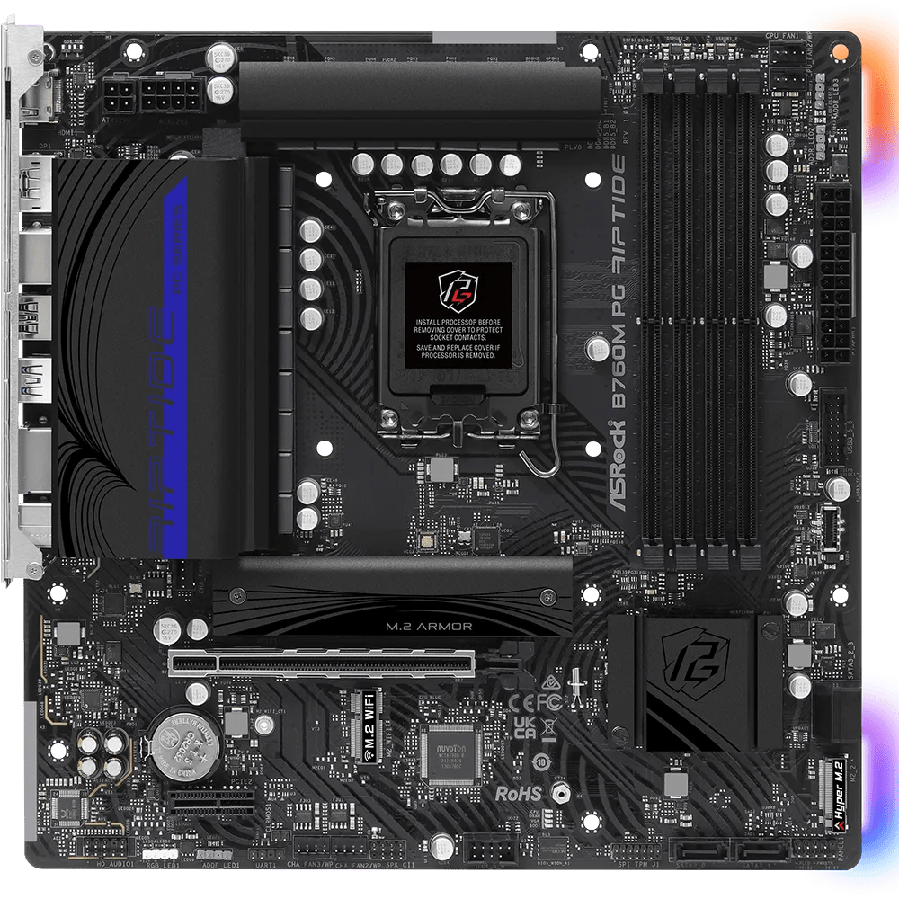 ASRock B760M PG Riptide Intel 700 Series mATX Motherboard | 90 - MXBL60 - A0UAYZ | - Vektra Computers LLC ASRock B760M PG Riptide Intel 700 Series mATX Motherboard | 90 - MXBL60 - A0UAYZ | - Vektra Computers LLC